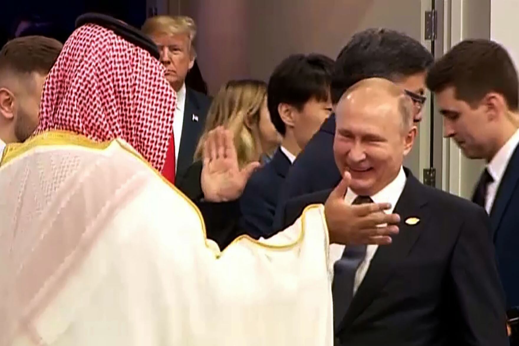 Putin y el príncipe, a la izquierda, en el arranque de la cumbre en Buenos Aires.