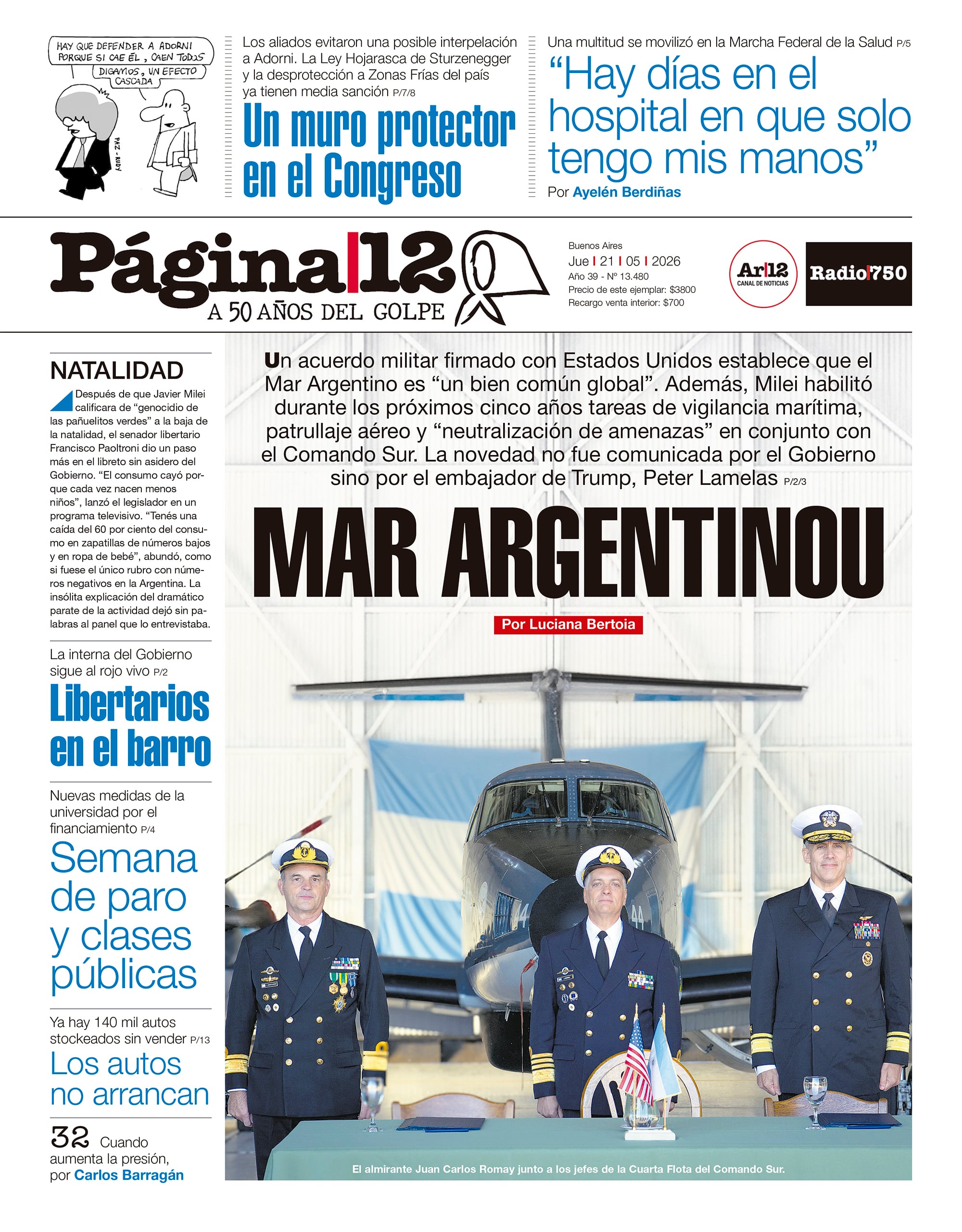 Un acuerdo militar firmado con Estados Unidos establece que el Mar Argentino es “un bien común global”. Además, Milei habilitó durante los próximos cinco años tareas de vigilancia marítima, patrullaje aéreo y neutralización de amenazas” en conjunto con el Comando Sur. La novedad no fue comunicada por el Gobierno sino por el embajador de Trump, Peter Lamelas