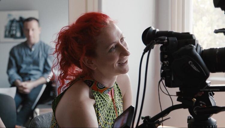 Rachel Mason durante el rodaje