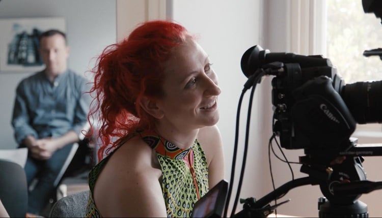 Rachel Mason durante el rodaje