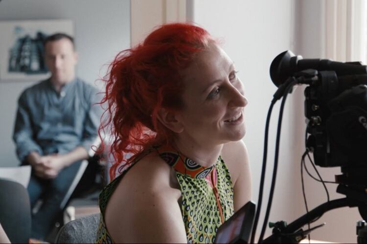 Rachel Mason durante el rodaje