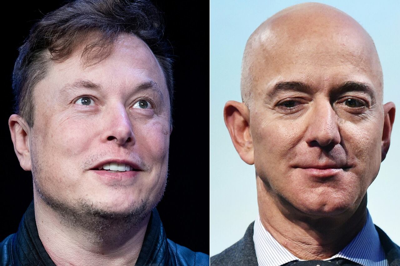 Elon Musk y Jeff Bezos, los dos hombres más ricos del mundo. 
