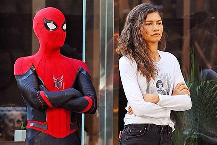 Holland y Zendaya, en una imagen filtrada de la filmación.