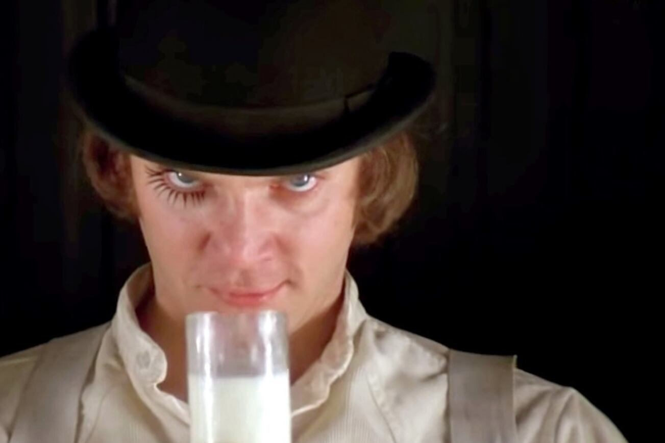 Malcolm McDowell es Alex, el sádico protagonista de "La naranja mecánica".