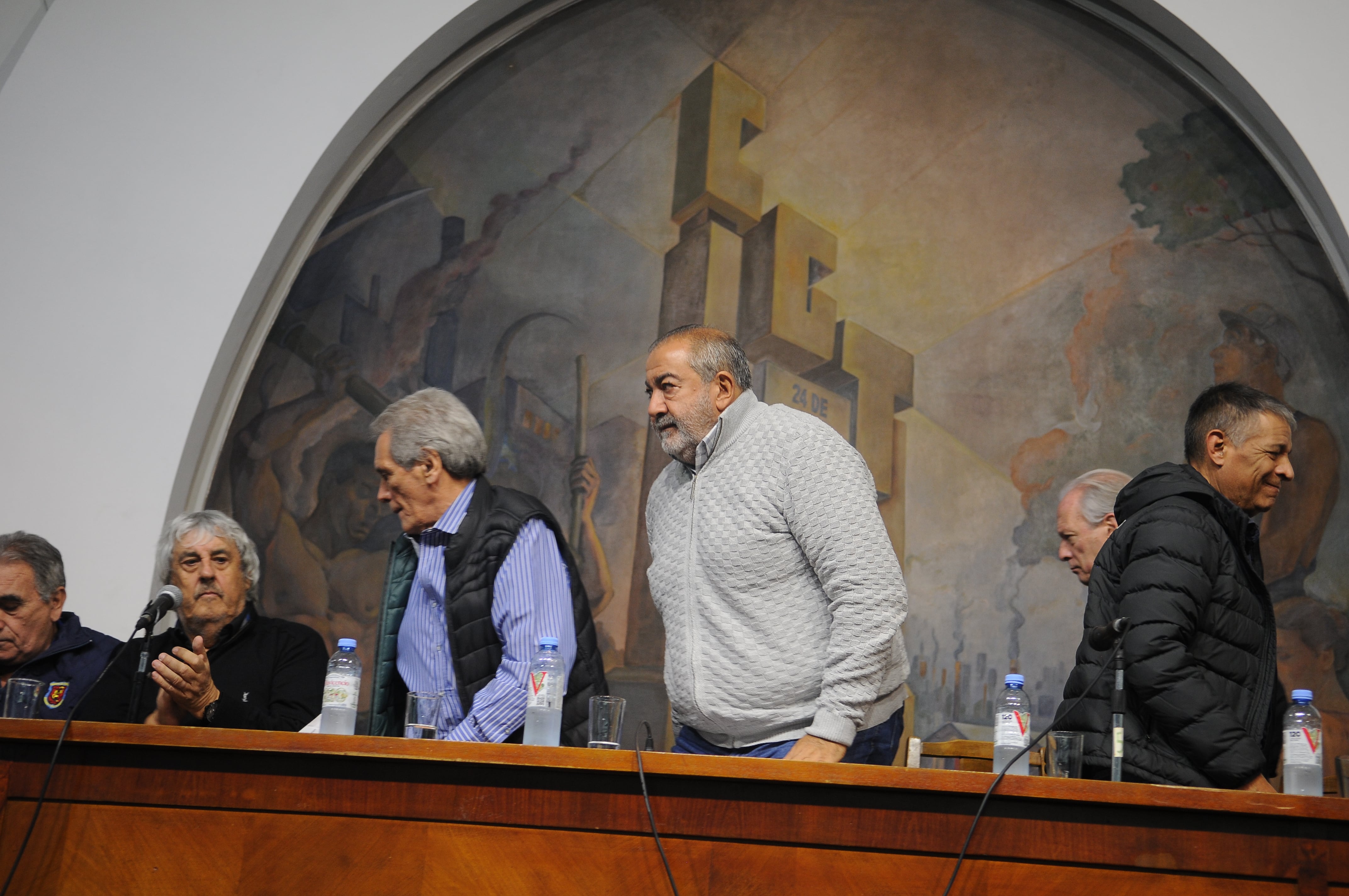 El actual triunvirato de la CGT: Carlos Acuña, Héctor Daer y Octavio Argüello.