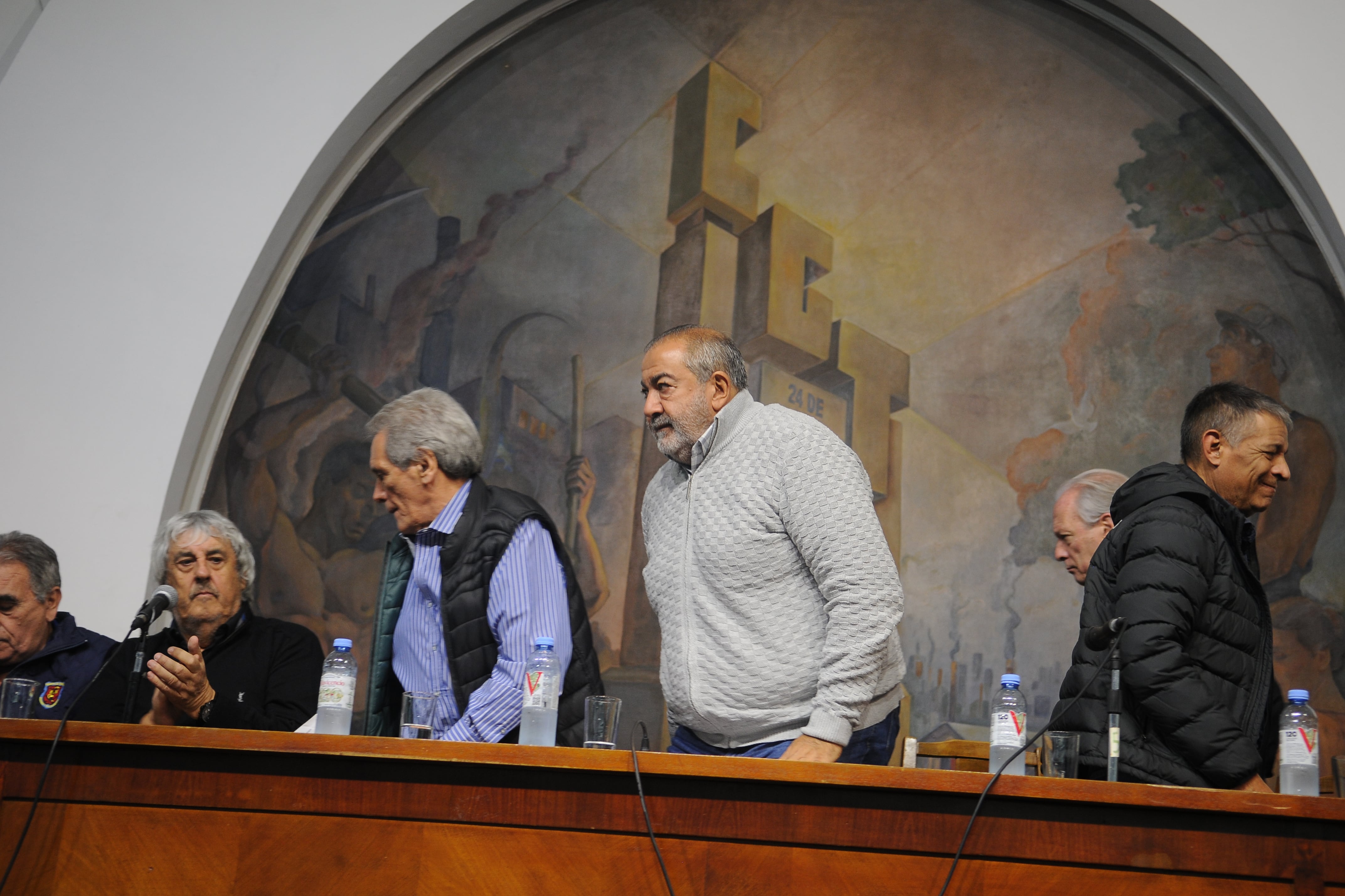 El actual triunvirato de la CGT: Carlos Acuña, Héctor Daer y Octavio Argüello.