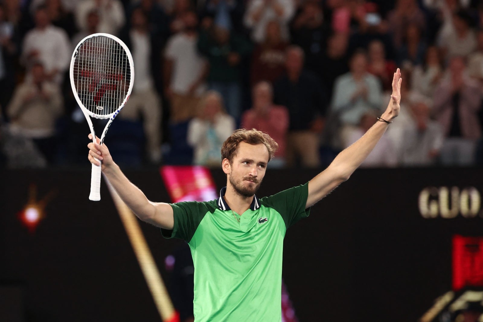 Daniil Medvedev festeja su triunfo ante Alexander Zverev.