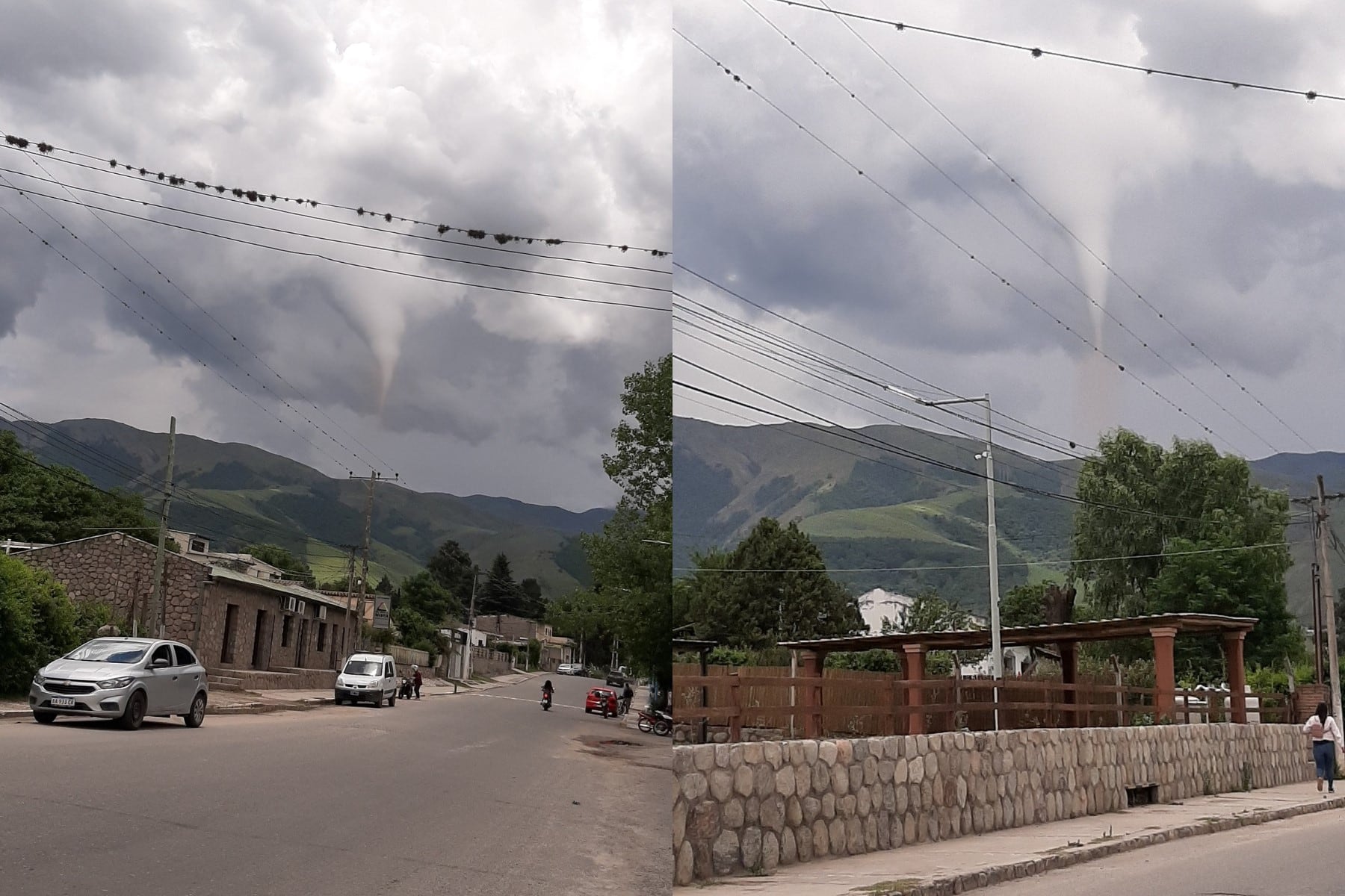 Un tornado sorprendió a los vecinos de Tafi del Valle en Tucumán. Imagen: Twitter. 