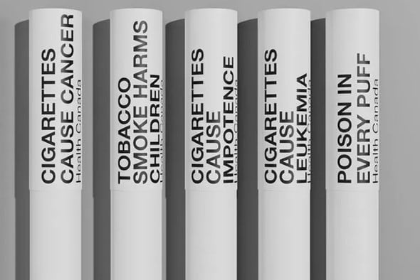 Los mensajes en cada cigarrillo advierten sobre los peligros del tabaquismo para la salud (Foto: Health Canadá).