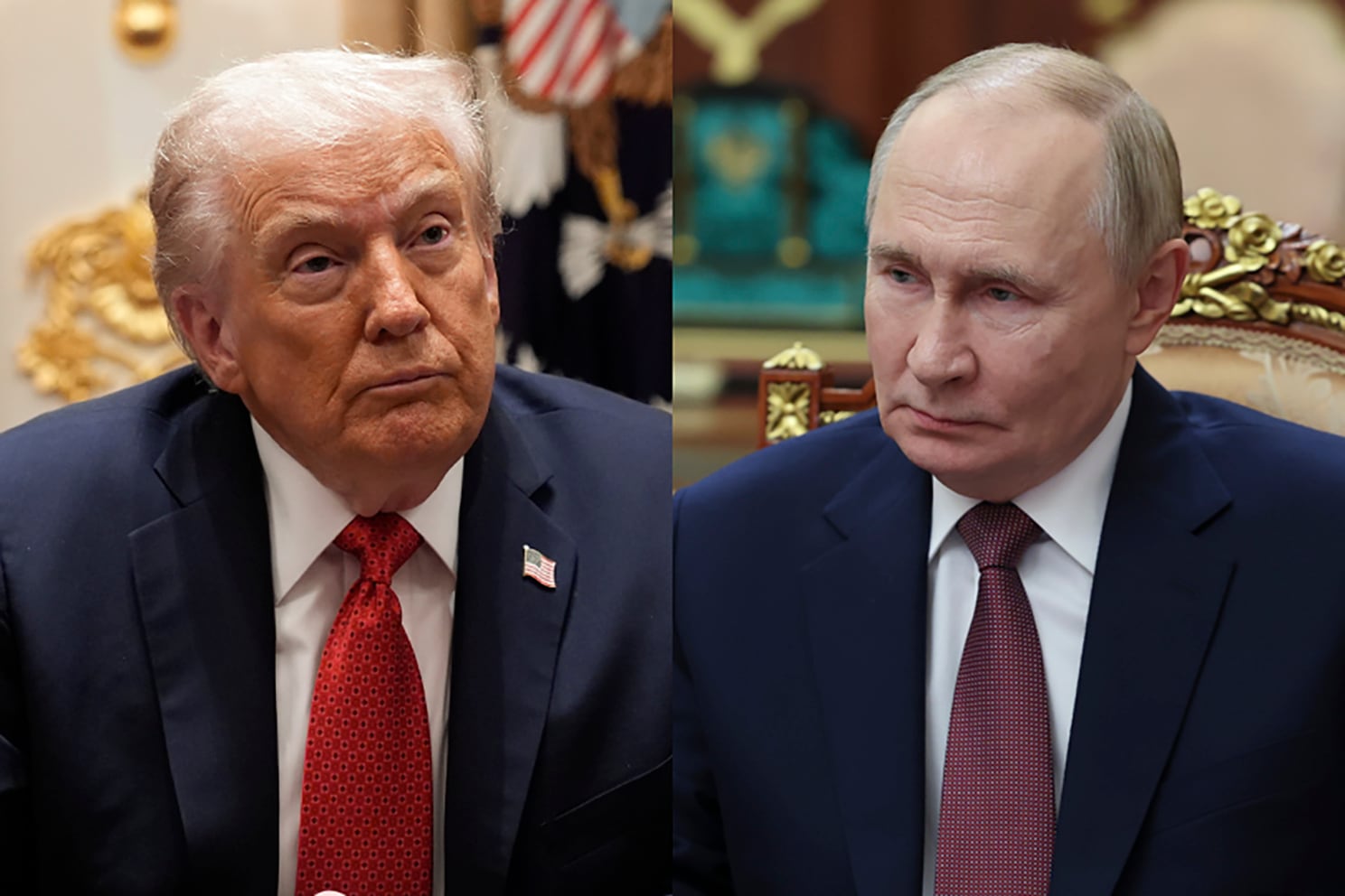 Donal Trump, presidente de Estados unidos y Vladimir Putin, presidente de Rusia.