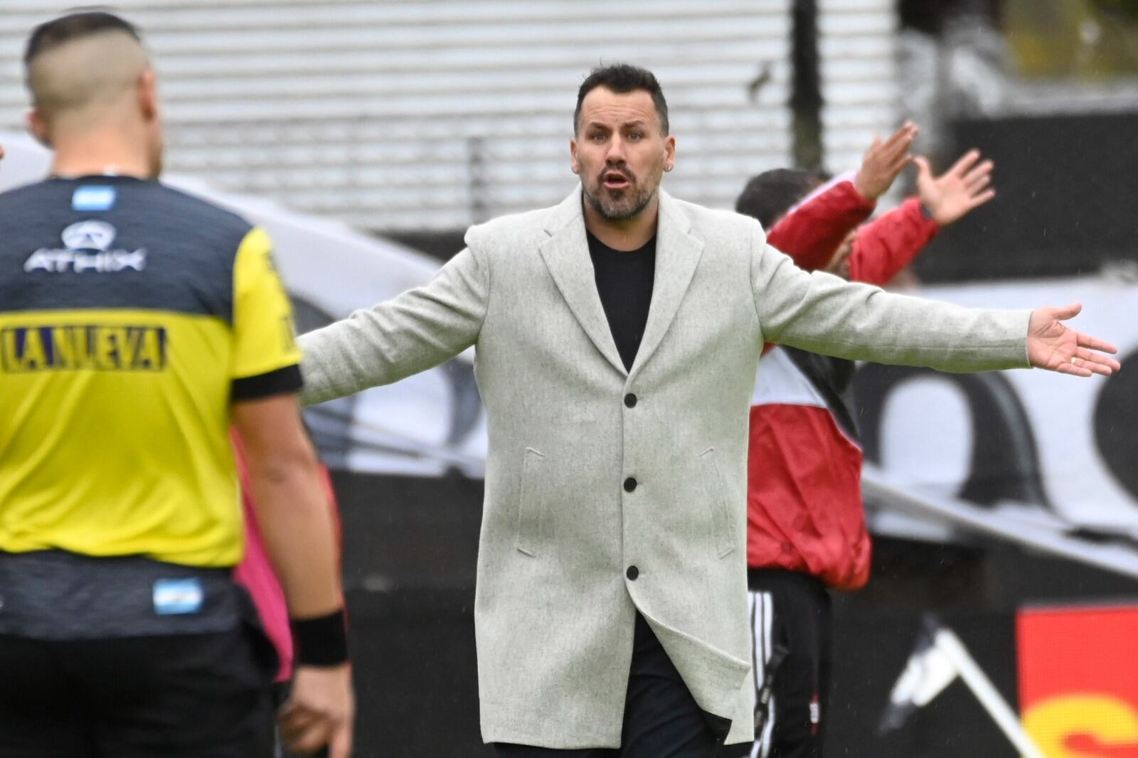 Fabbiani durante el encuentro ante San Lorenzo