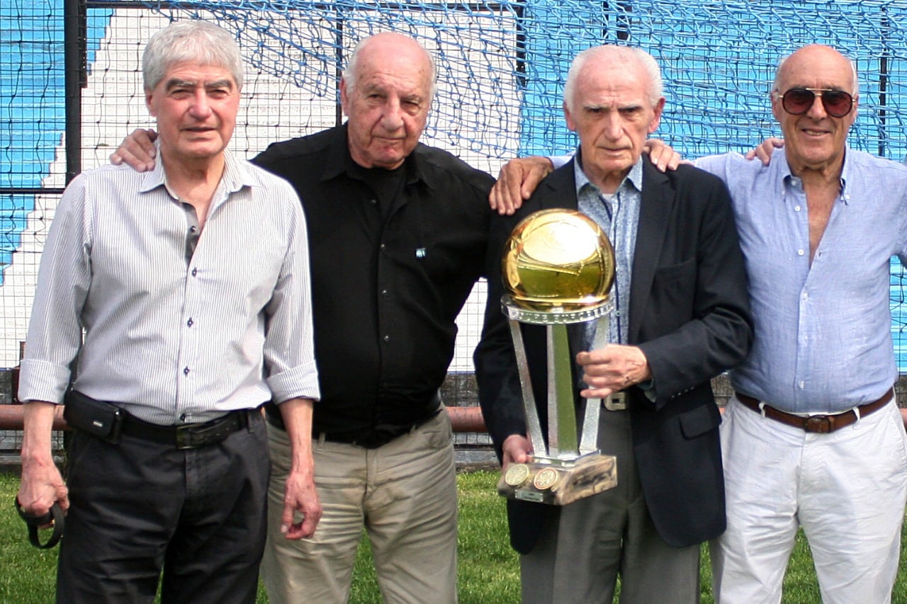 Cárdenas, Maschio, Pizzuti (ya fallecido) y Rulli en el estadio de Racing, hace tres años.