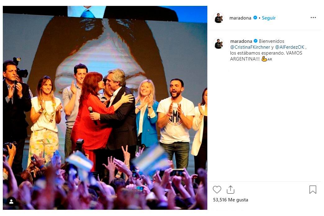 El posteo de Maradona, actual entrenador de Gimnasia La Plata.