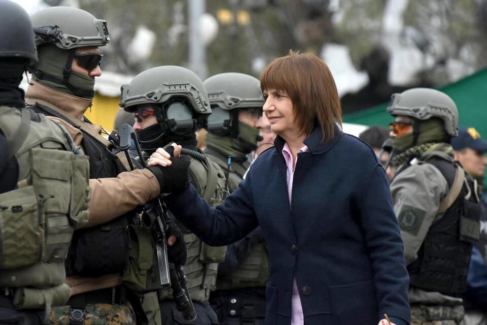 Patricia Bullrich, cuando era ministra de Seguridad y principal sostén de la violencia institucional.