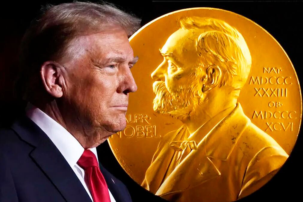 Trump publicó en sus redes su imagen junto a Alfred Nobel, creador del premio