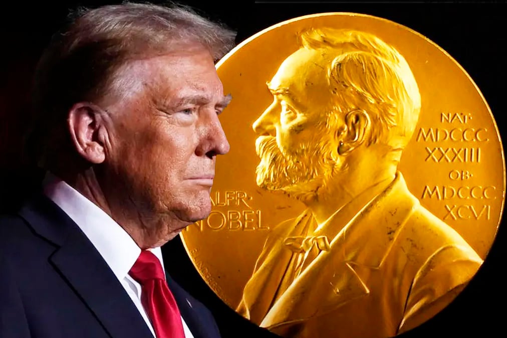 Trump publicó en sus redes su imagen junto a Alfred Nobel, creador del premio