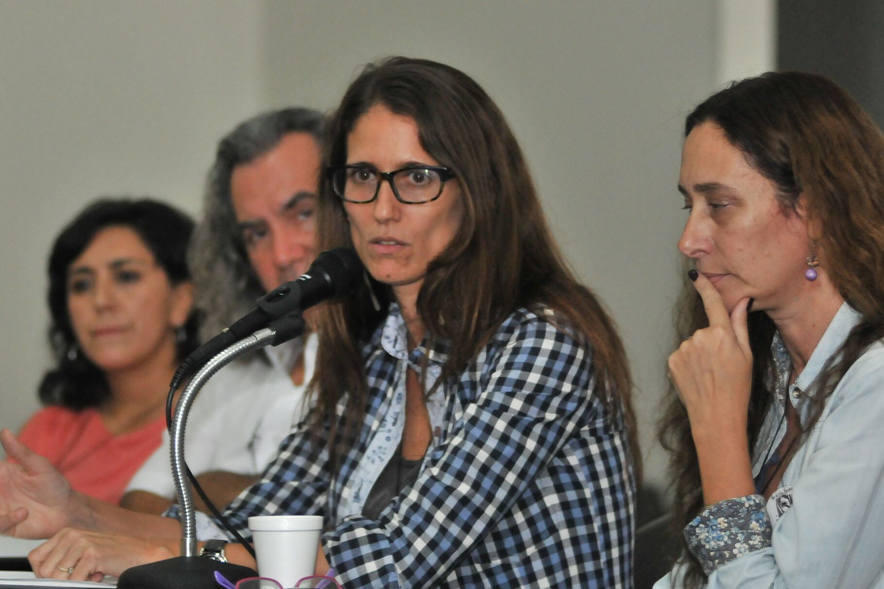 Alvarez Carreras, Gómez Alcorta, Llonto y Puyol, en uno de los paneles en Santa Fe.