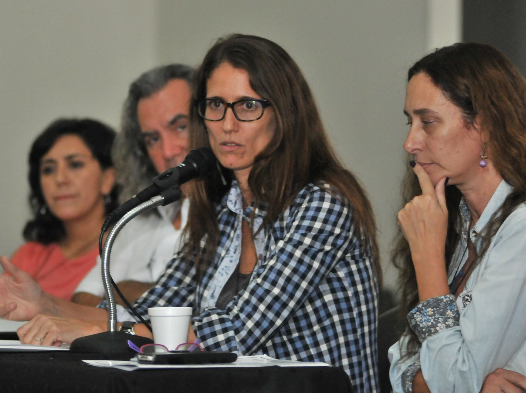 Alvarez Carreras, Gómez Alcorta, Llonto y Puyol, en uno de los paneles en Santa Fe.