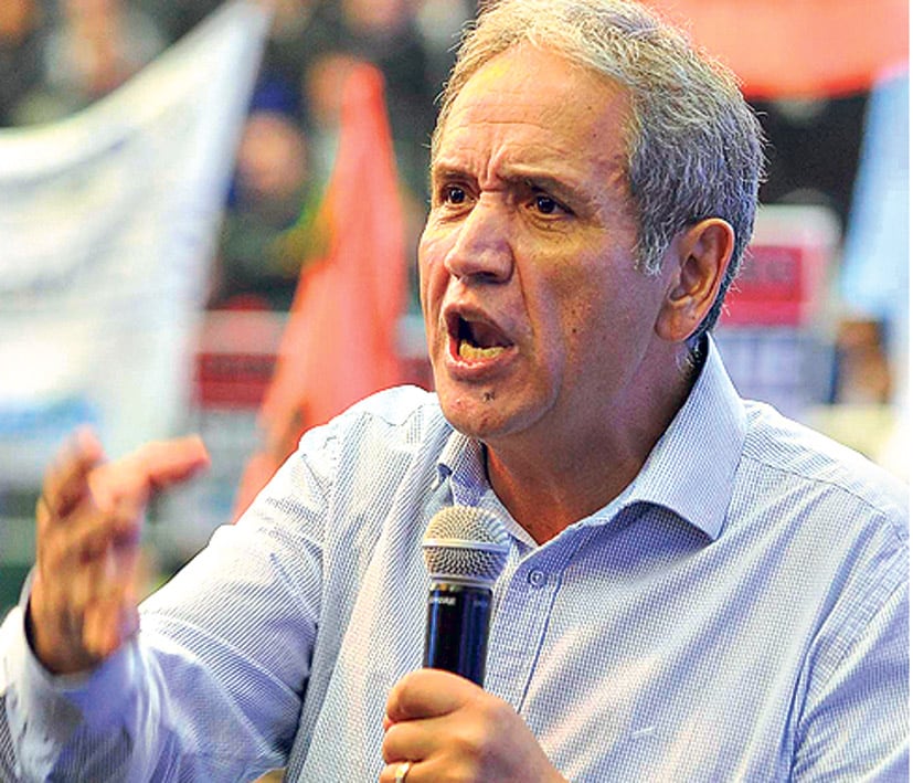 El comunicado firmado por Sergio Palazzo dice: "Banqueros, paguen lo que deben".