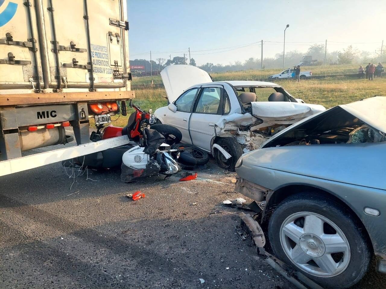El choque ocurrió sobre la Ruta Nacional 7.