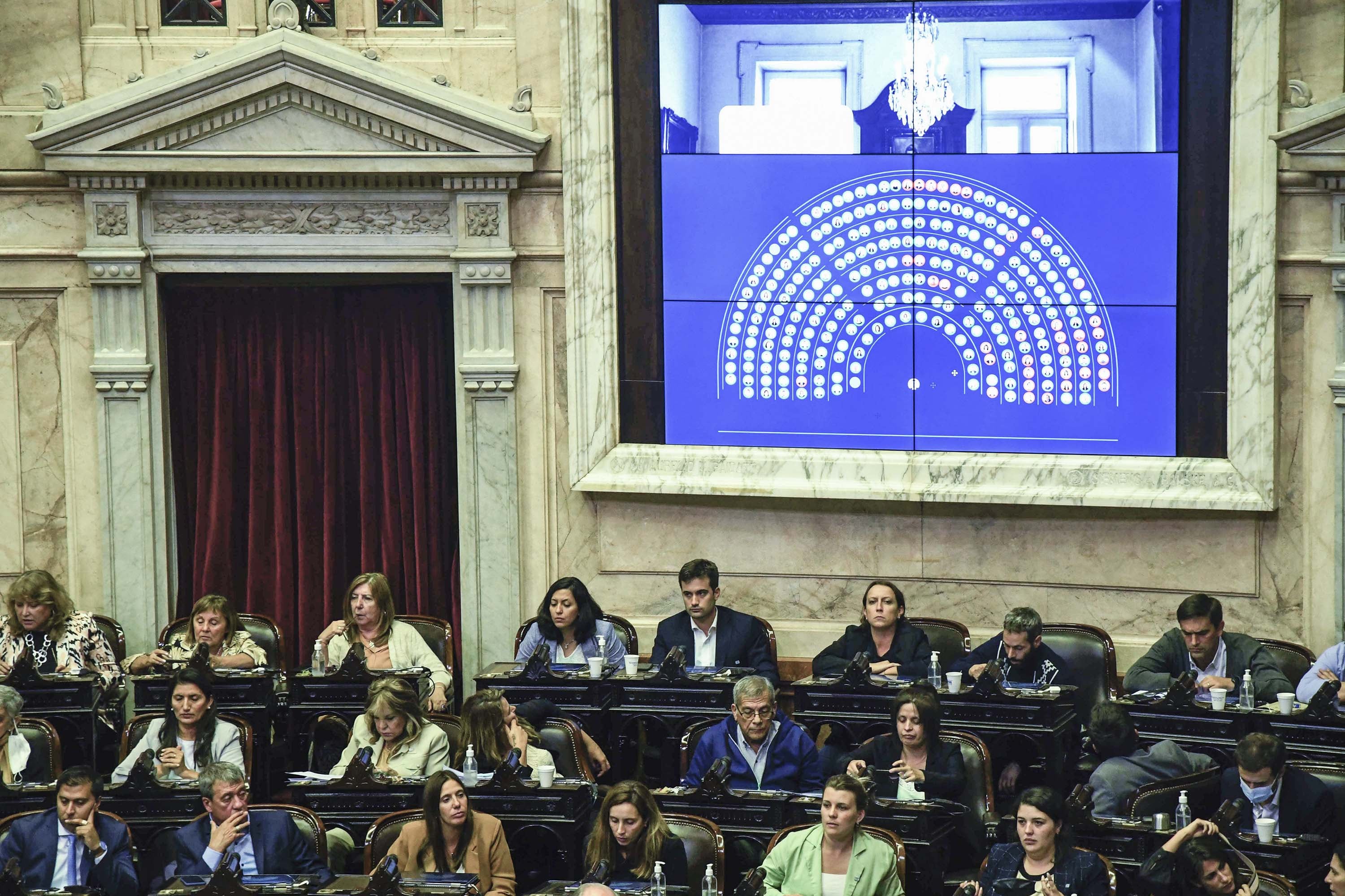 El tablero marcó 202 votos a favor, 28 en contra y 13 abstenciones.