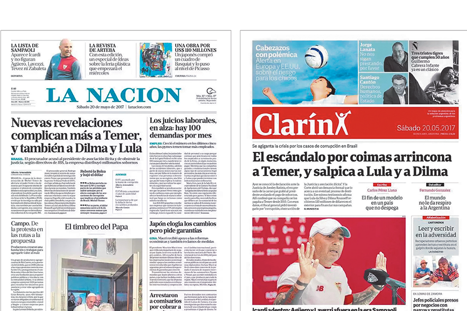 En Argentina, los diarios La Nación y Clarín se sumaron al globo de O Globo.