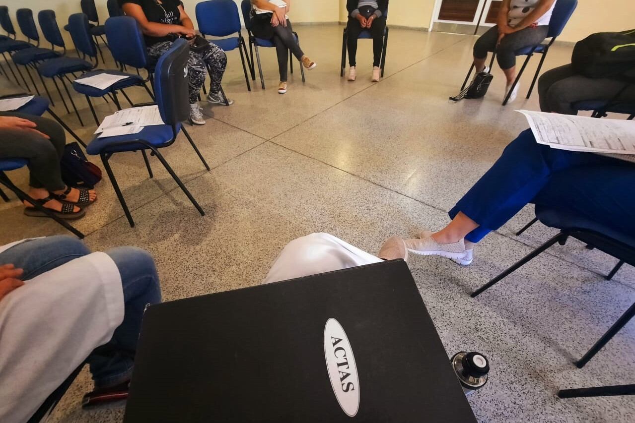 Uno de los talleres de contención. 