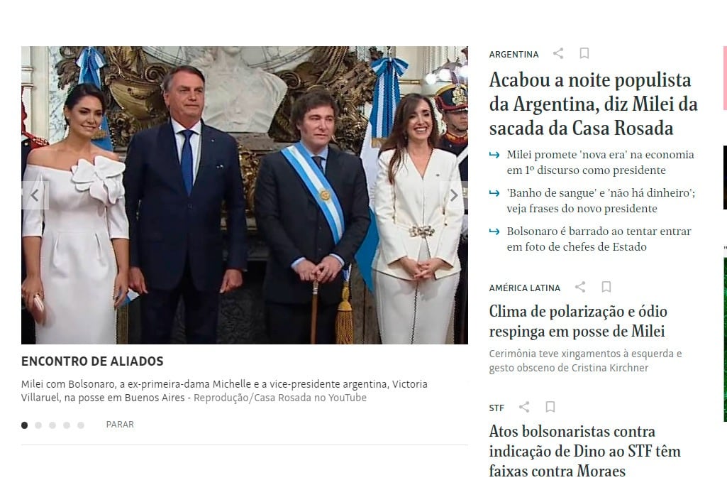 Cómo retrataron los diarios internacionales la asunción de Javier Milei