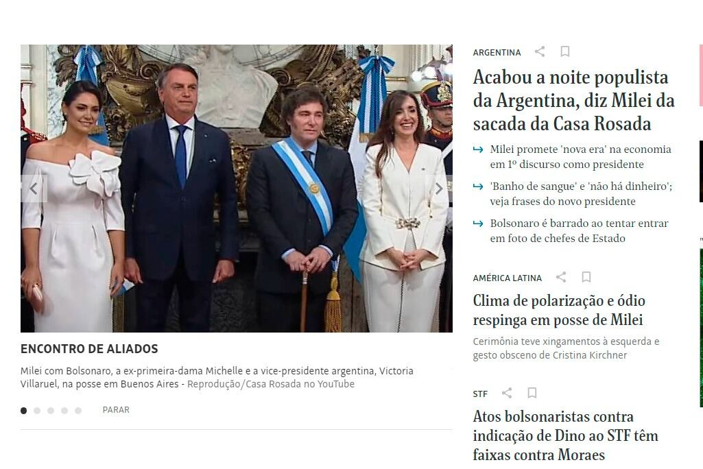 Cómo retrataron los diarios internacionales la asunción de Javier Milei