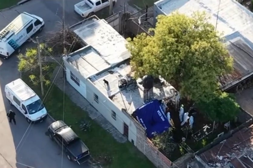 La casa alquilada donde encontraron los cuerpos. 