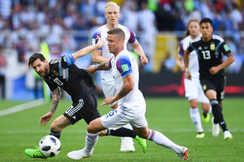 Lionel Messi en el empate contra Islandia, primer rival del Mundial Rusia 2018. (Imagen: Télam)