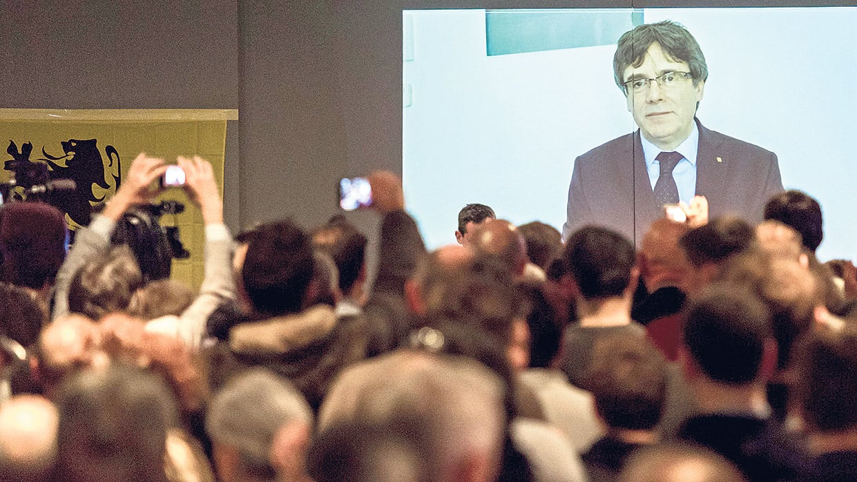 Puigdemont dio una videoconferencia el martes pasado, día en que se aplazó la sesión de investidura.