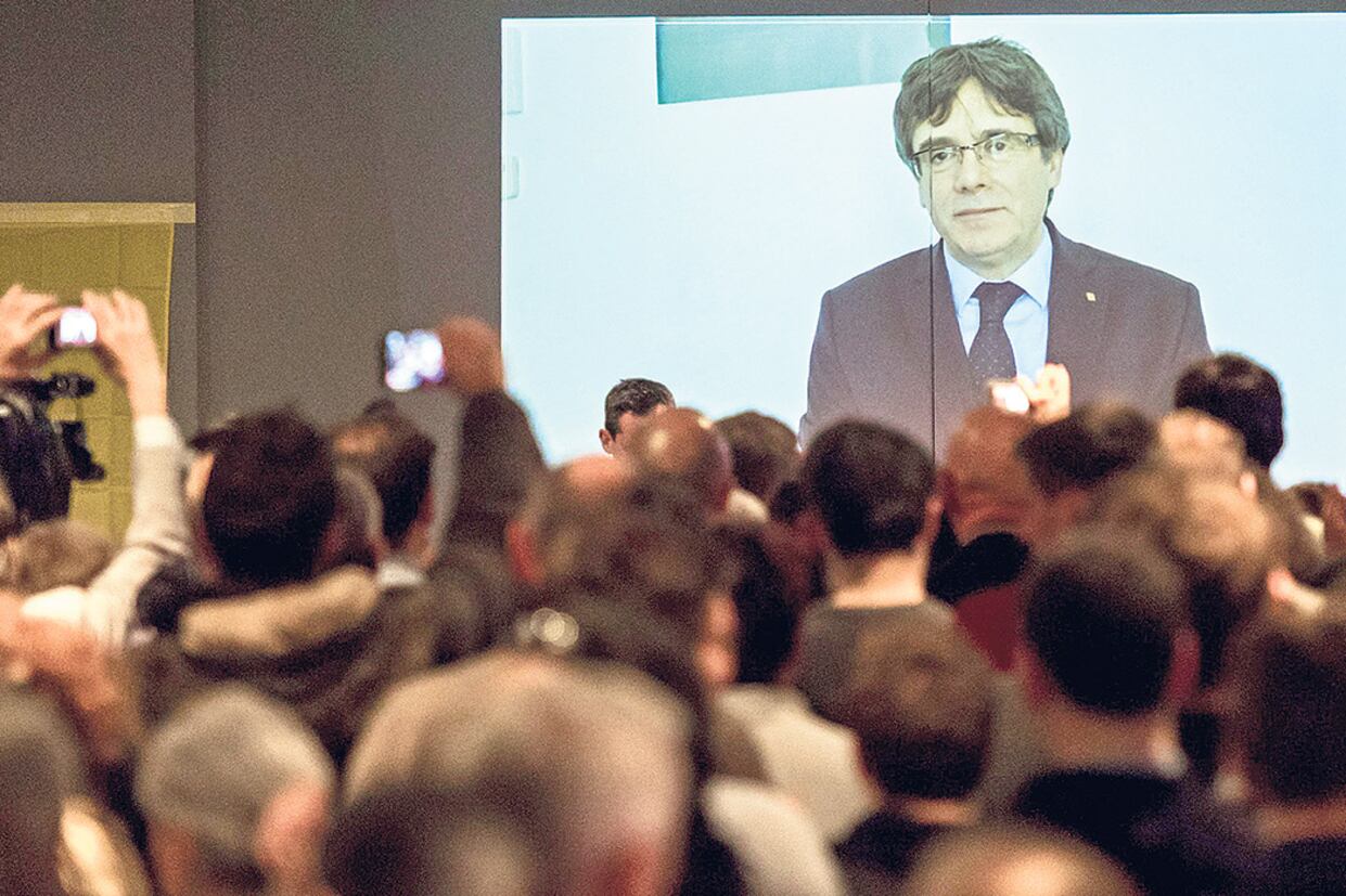 Puigdemont dio una videoconferencia el martes pasado, día en que se aplazó la sesión de investidura.