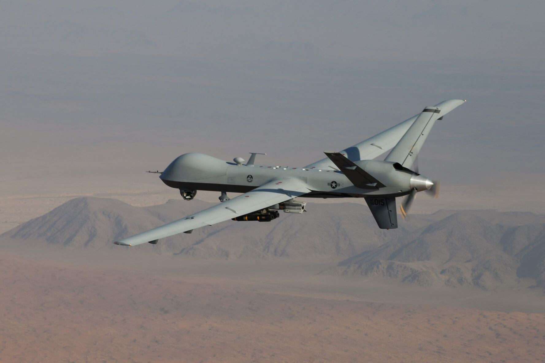 El dron MQ-9 Reaper de la Fuerza Aérea de Estados Unidos derribado por el caza ruso en el Mar Negro. Imagen: Fuerza Aérea Estados Unidos.