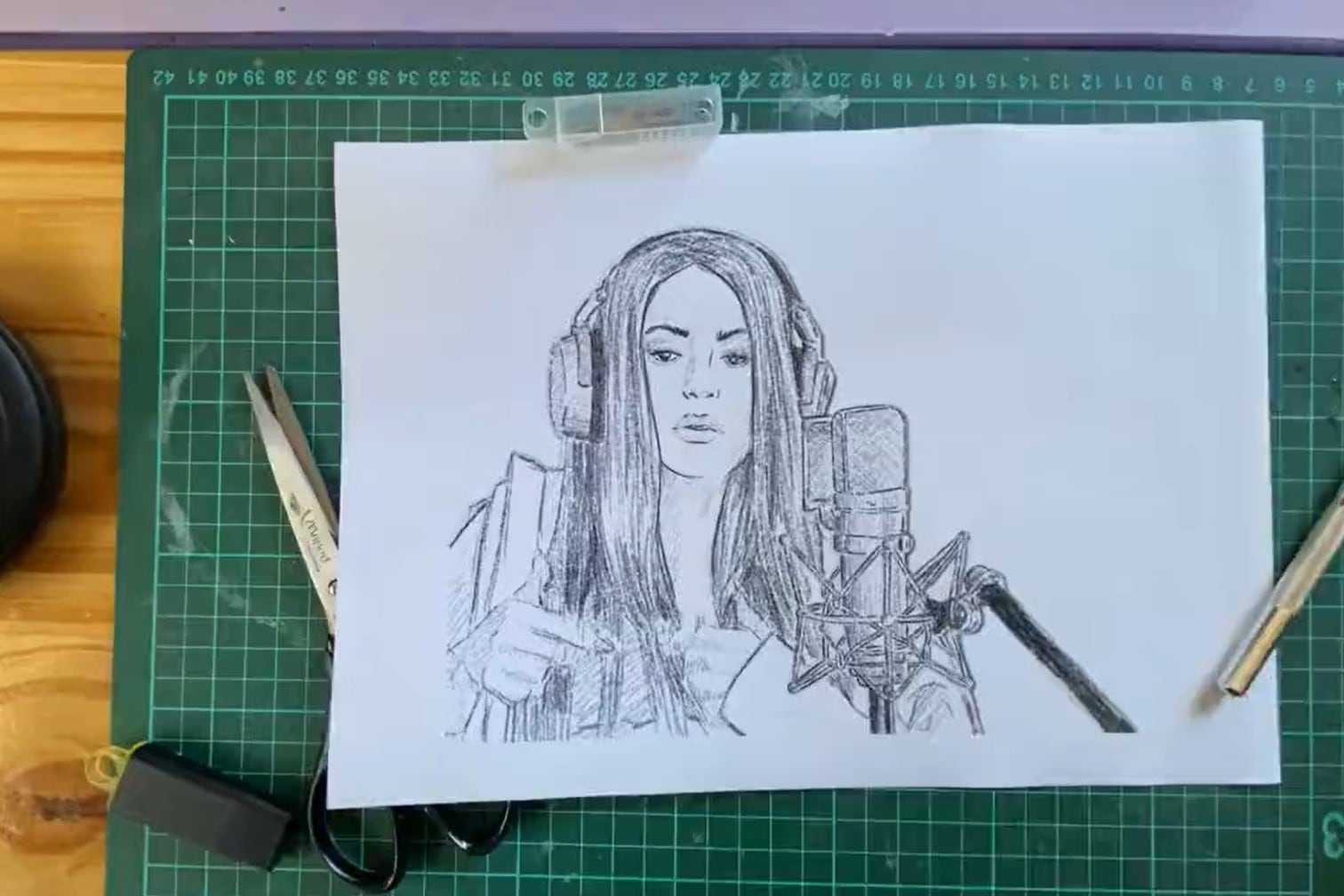 Dibujo Shakira Bizarrap Music Session. Imagen: captura @julitaconde