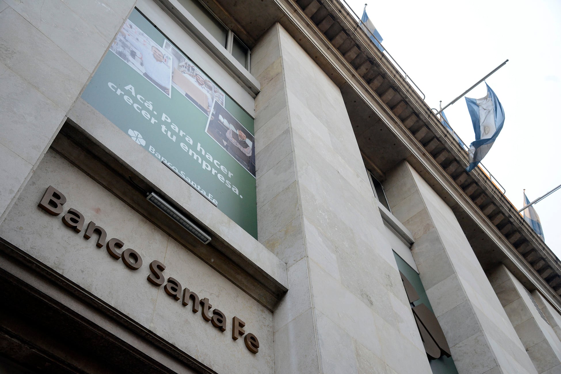 La sede del Banco Santa Fe en Rosario.