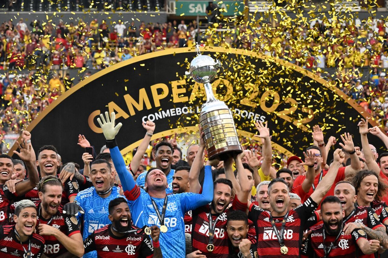 Flamengo festeja la Libertadores, como lo hizo en la edición de 2019