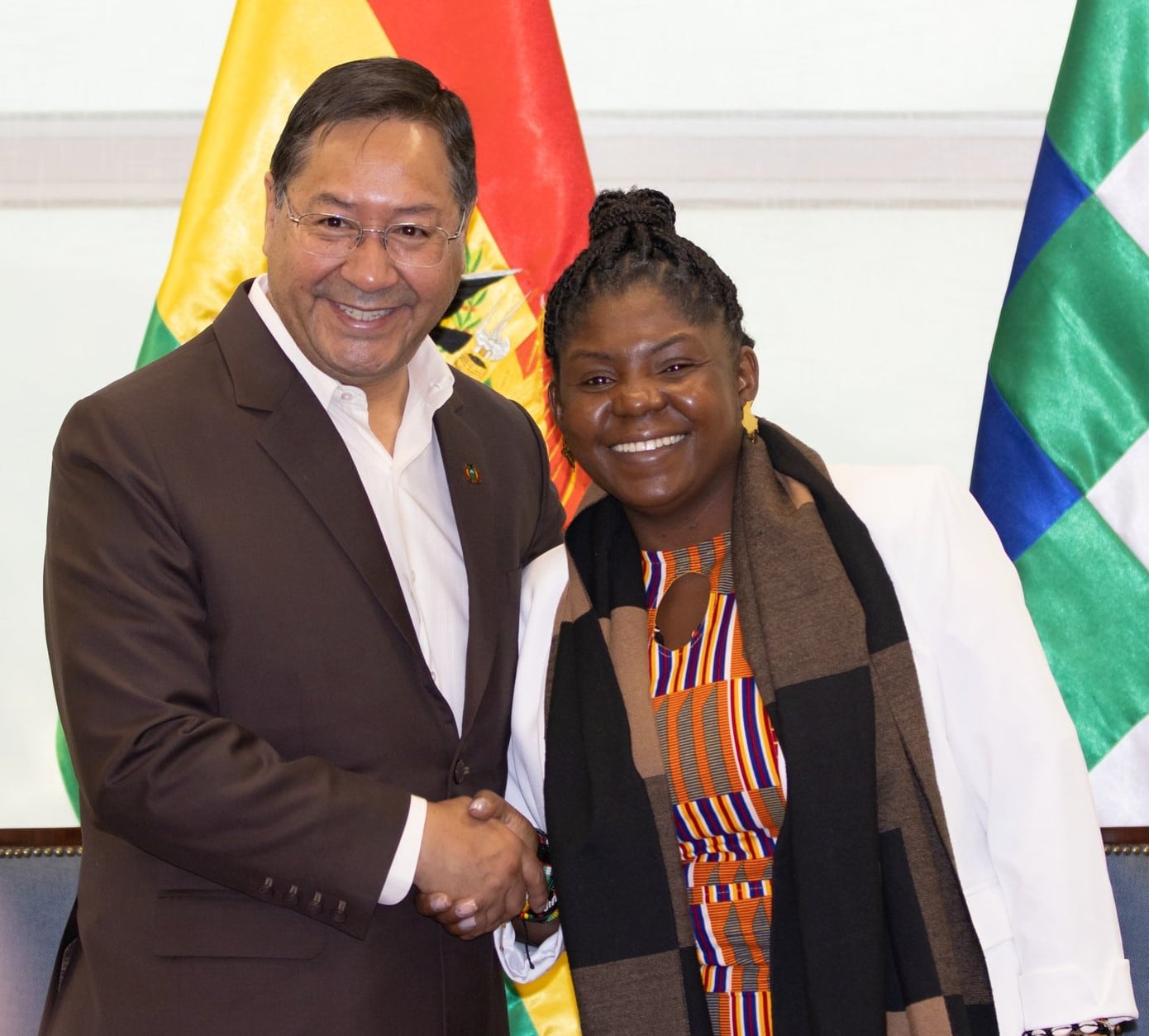 El presidente de Bolivia Luis Arce y la vicepresidenta electa de Colombia Francia Márquez / Twitter de Luis Arce