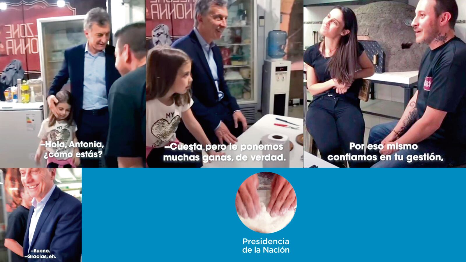 Escenas del Facebook presidencial. Macri posteó su diálogo con el parrillero y su visita a los pizzeros.