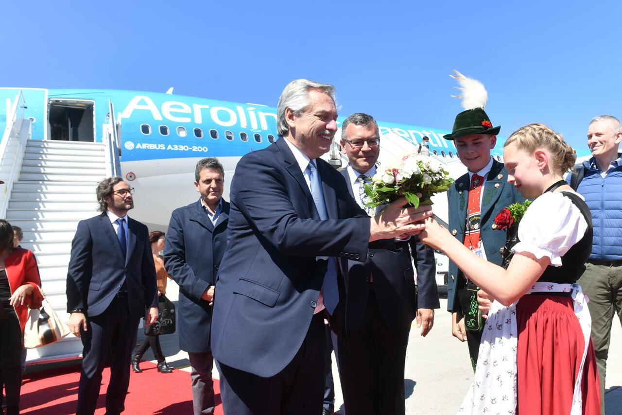 Alberto Fernández arribó a Alemania para participar del G7. Imagen: Presidencia de la Nación