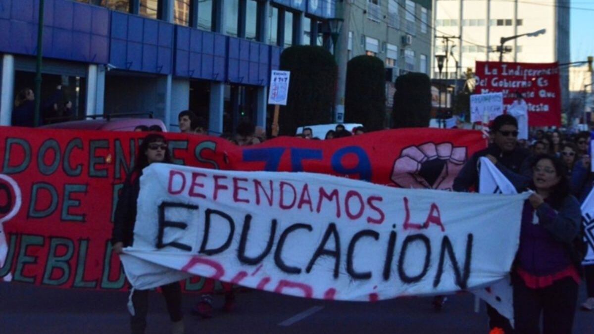 La protesta de los docentes en Chubut.