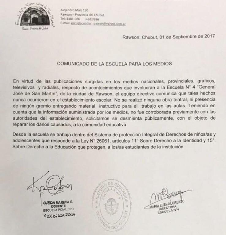 La desmentida que llegó de Rawson