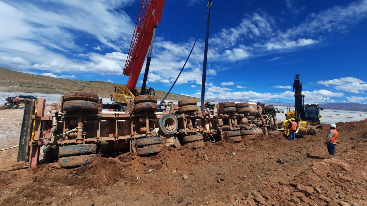 El vuelco del camión. 