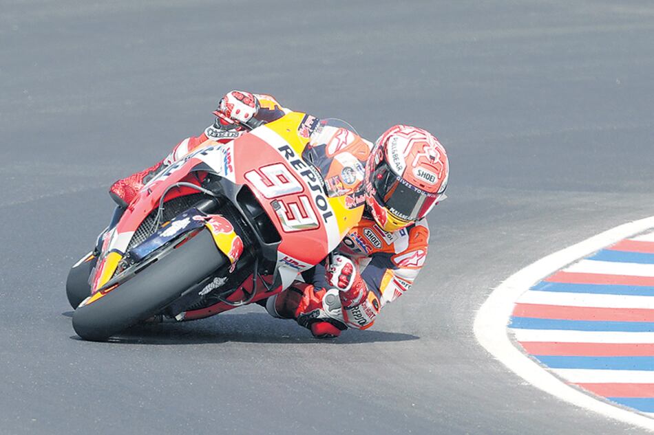 El español Márquez fue el más rápido en los ensayos de ayer en Santiago.