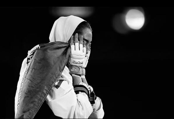 Kimia Alizadeh durante su icónica participación en Río 2016.
