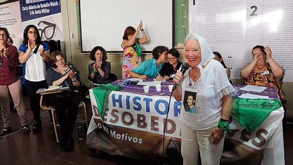 Nora Cortiñas, de Madres de Plaza de Mayo Línea Fundadora, una de las participantes del encuentro.