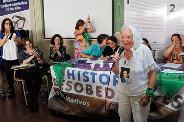 Nora Cortiñas, de Madres de Plaza de Mayo Línea Fundadora, una de las participantes del encuentro.