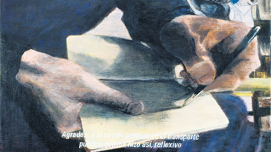 Tiempo perdido, acrílico y pasteles sobre tela, 2017.