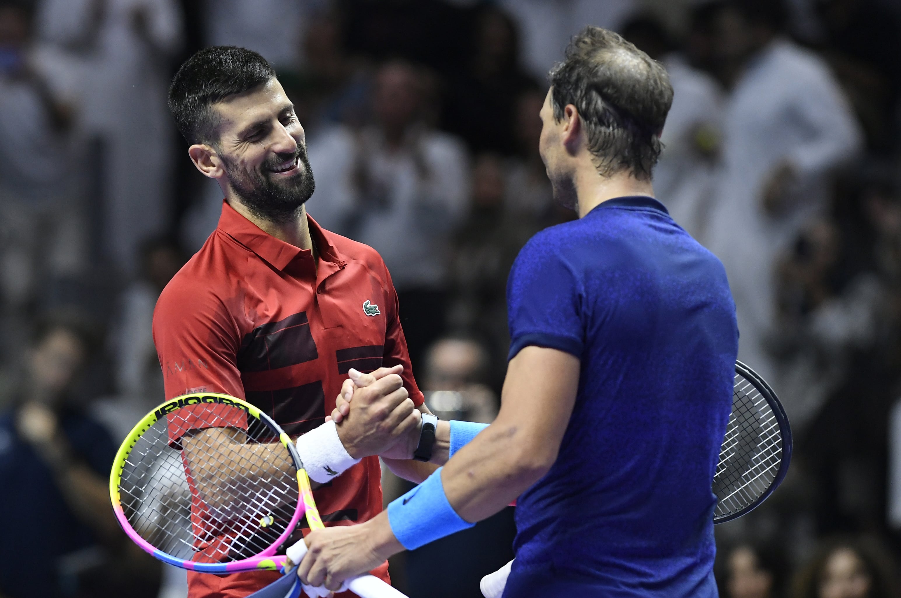 El saludo de Djokovic con Nadal