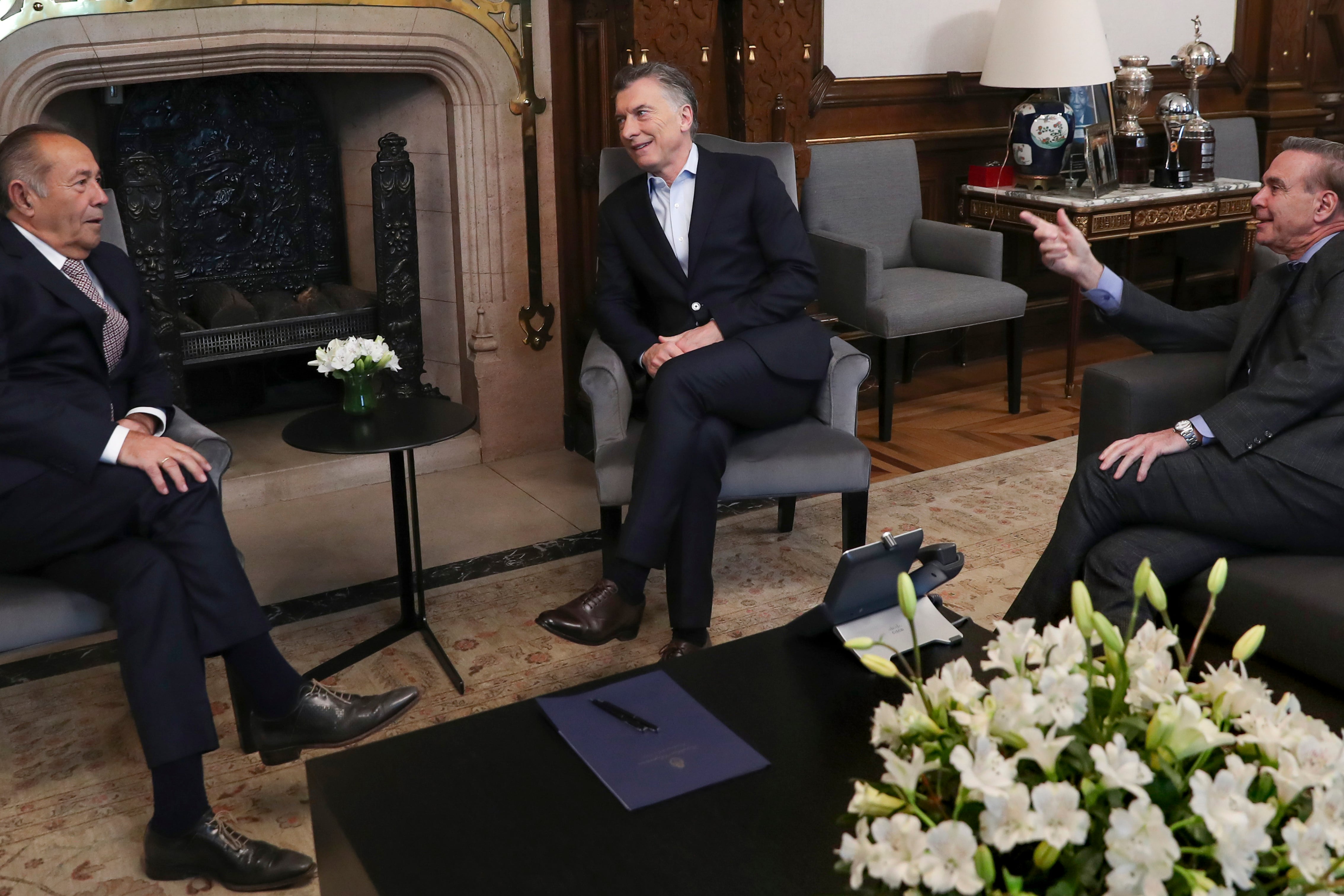 Adolfo Rodríguez Saá, Macri y Pichetto sellaron su acuerdo con una reunión en Casa Rosada.